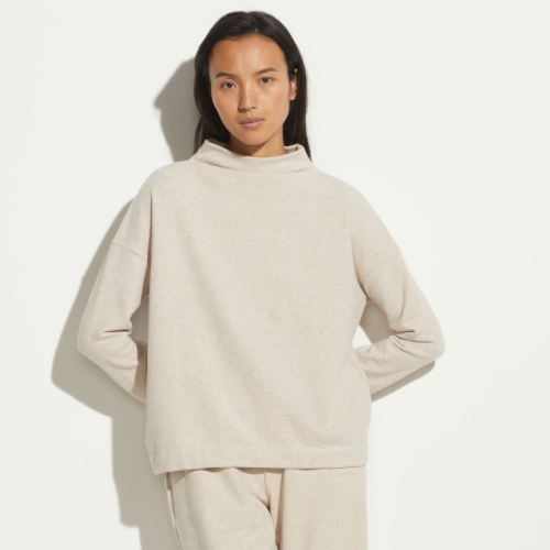 Dropped Shoulder Funnel Neck Pullover